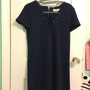 Hippie Rose Women Small Causal Navy Lace Up Dress